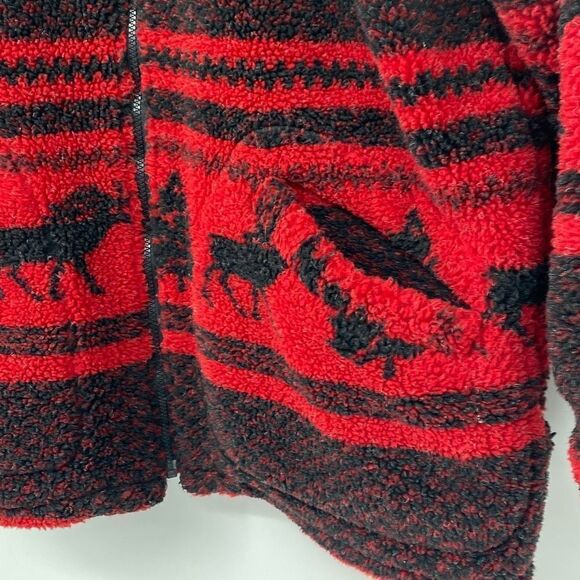 Lane Bryant Sherpa Fleece Zip Up Heavyweight Winter Teddy Jacket Red 14/16 - Picture 4 of 14